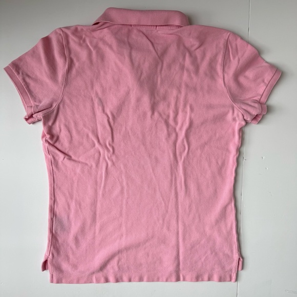 Polo Ralph Lauren Pink Skinny Fit Polo Shirt L Blue Pony Cotton - Picture 4 of 4